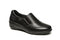 G Comfort Ladies Wide Fit Waterproof Slip-On Shoes P-9512S | Black Leather Comfort Footwear